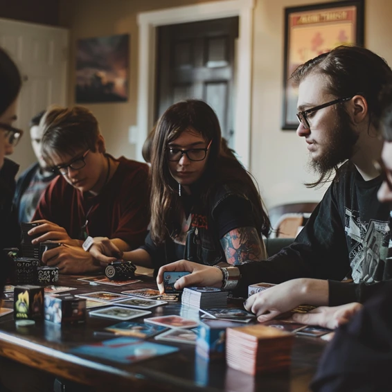 Magic The Gathering players at the table
